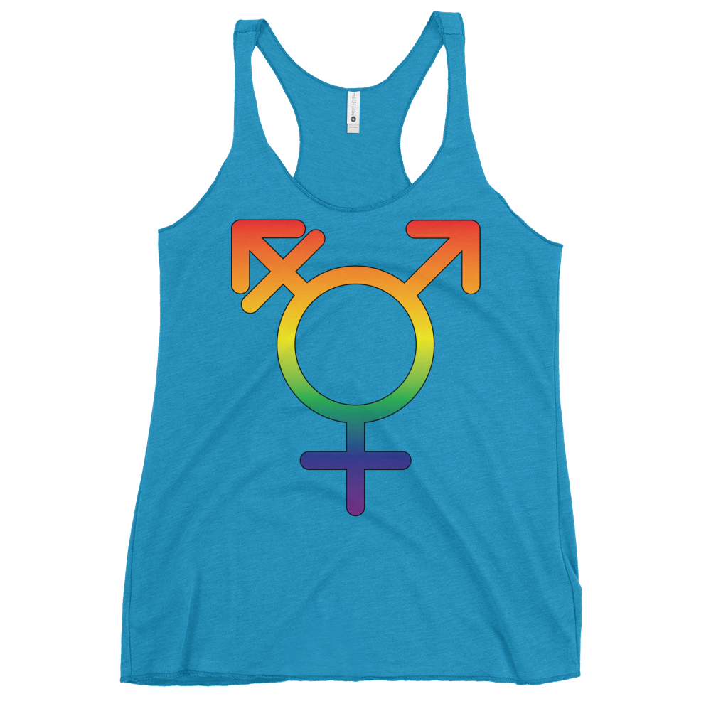 Transgender Symbol - Rainbow Pride Women's Racerback Tank